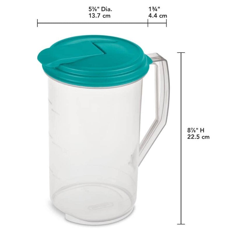 STERILITE 04860906 Beverage Pitcher, Round, BPA-Free Plastic, 2-Qts. - Quantity 1 - Image 5